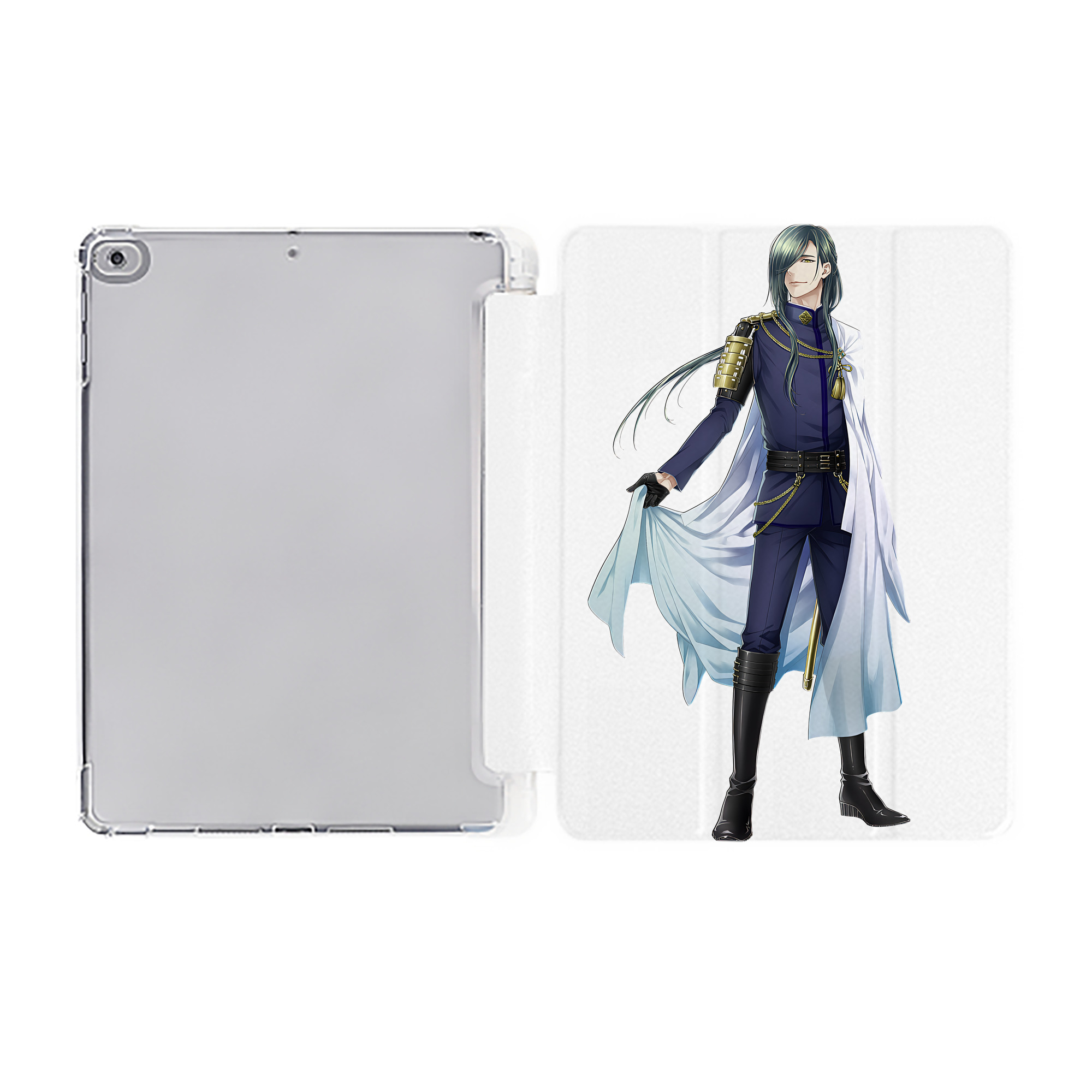 （画像用） 刀剣乱舞 Touken Ranbu IPad ケース ペン収納付き 三つ折りスタンド PUレザー×シリコン 対応機種9.5/10.5/10.9インチ